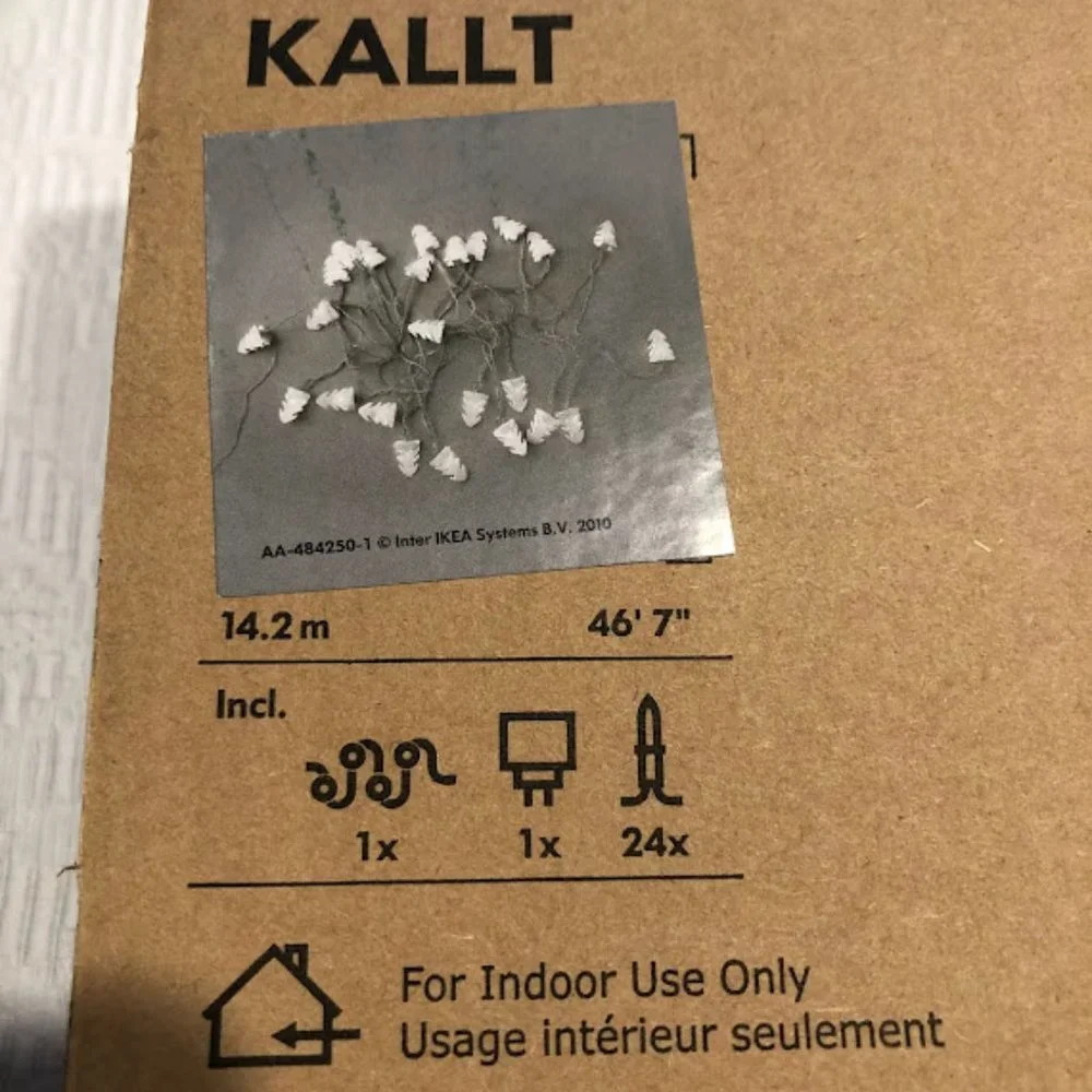 IKEA KALLT string light garland, white leaf